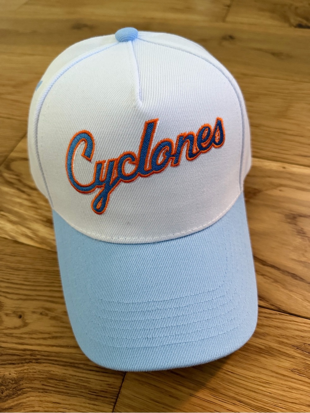 Brooklyn Cyclones White & Light Blue Snapback Baseball Hat